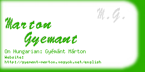 marton gyemant business card