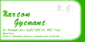 marton gyemant business card